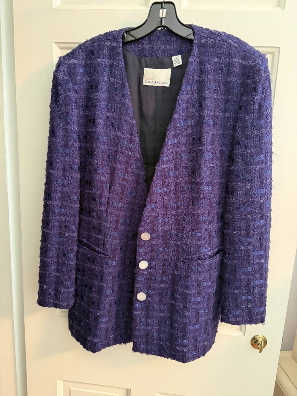 Vintage Dana Buchman purple tweed blazer from Neiman Marcus